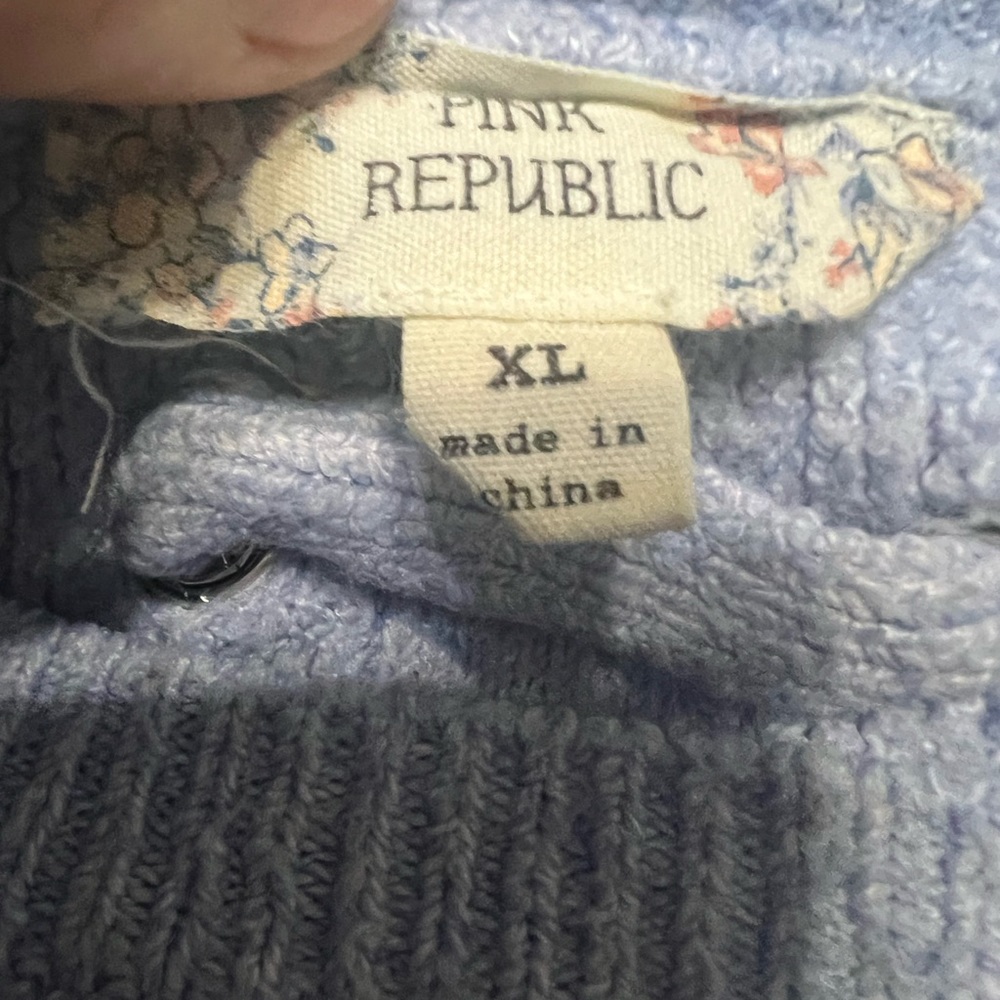 PINK REPUBLIC BABY BLUE SWEATER, XL, WORN ONCE